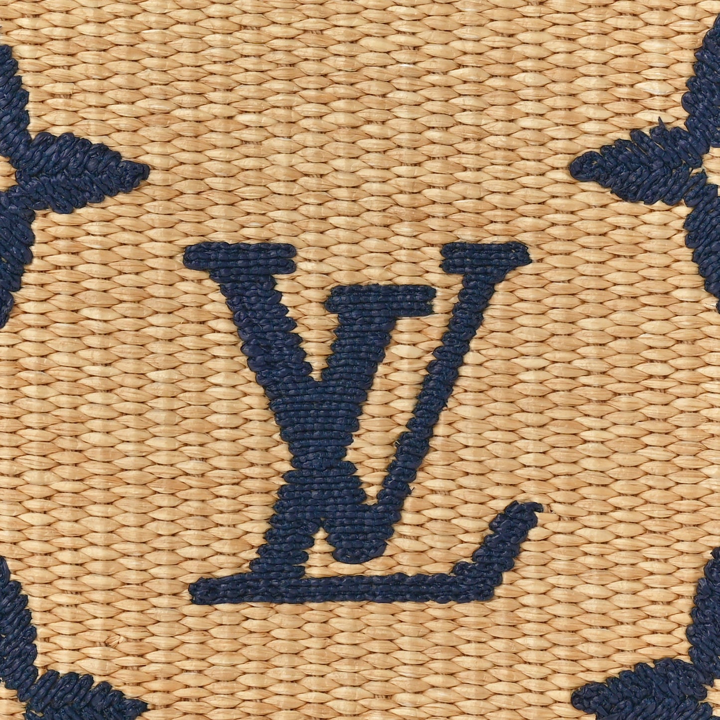 Raffia Calfskin Monogram Giant Toiletry Pouch 26 Blue