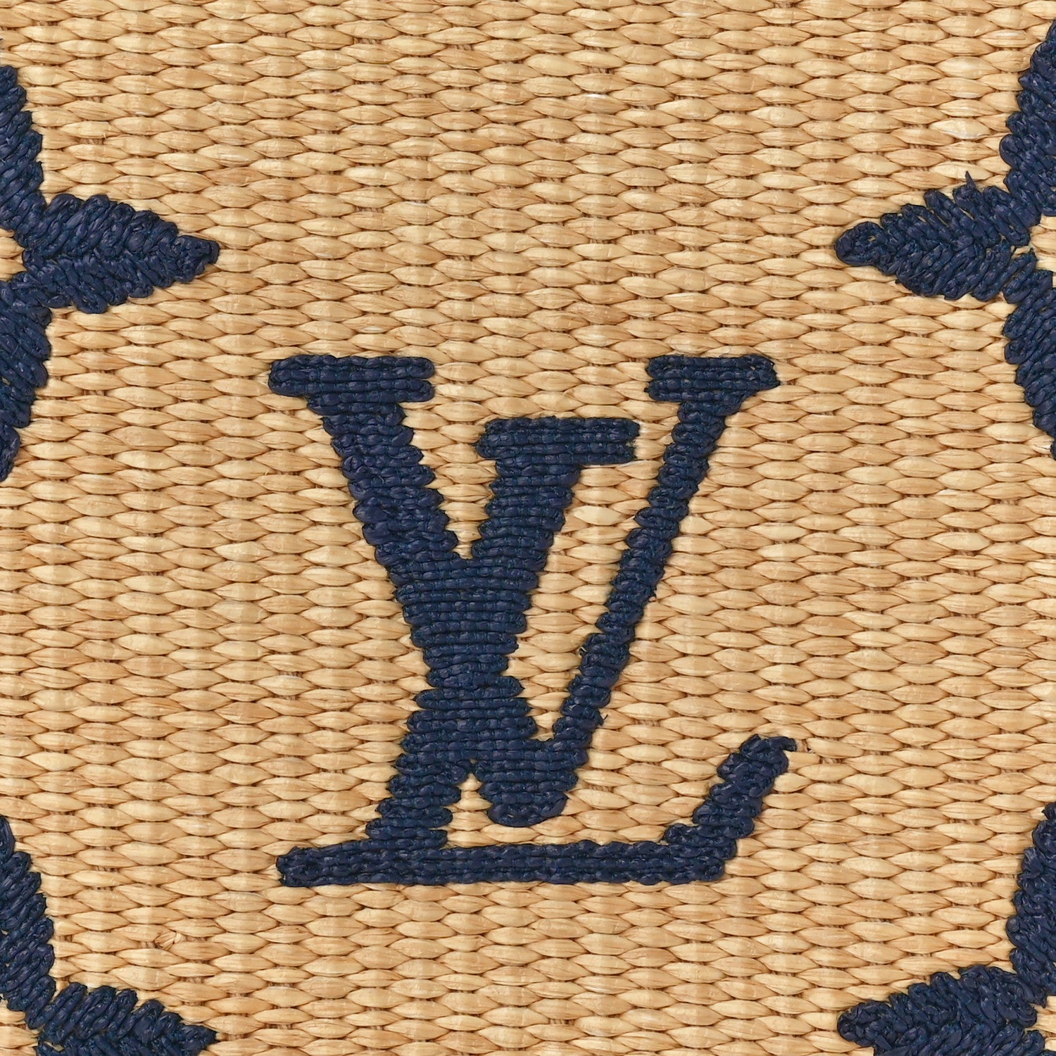 Louis Vuitton Raffia Calfskin Monogram Giant Toiletry Pouch 26 Blue 7 of 10