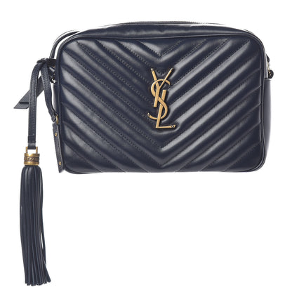 Saint Laurent Calfskin Matelasse Monogram Lou Camera Bag Navy 1 of 17