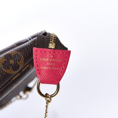 Louis Vuitton Monogram 2019 Christmas Animation Mini Courchevel Pochette Accessories Fuchsia 6 of 8