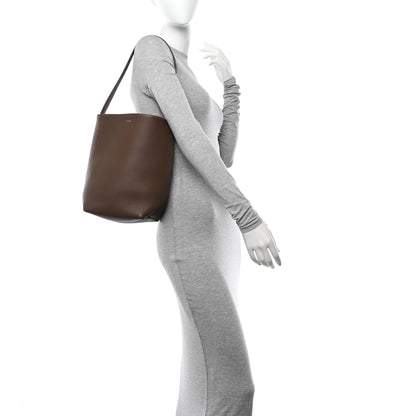 The Row Grained Calfskin Medium N/S Park Tote Dark Olive 2 of 10