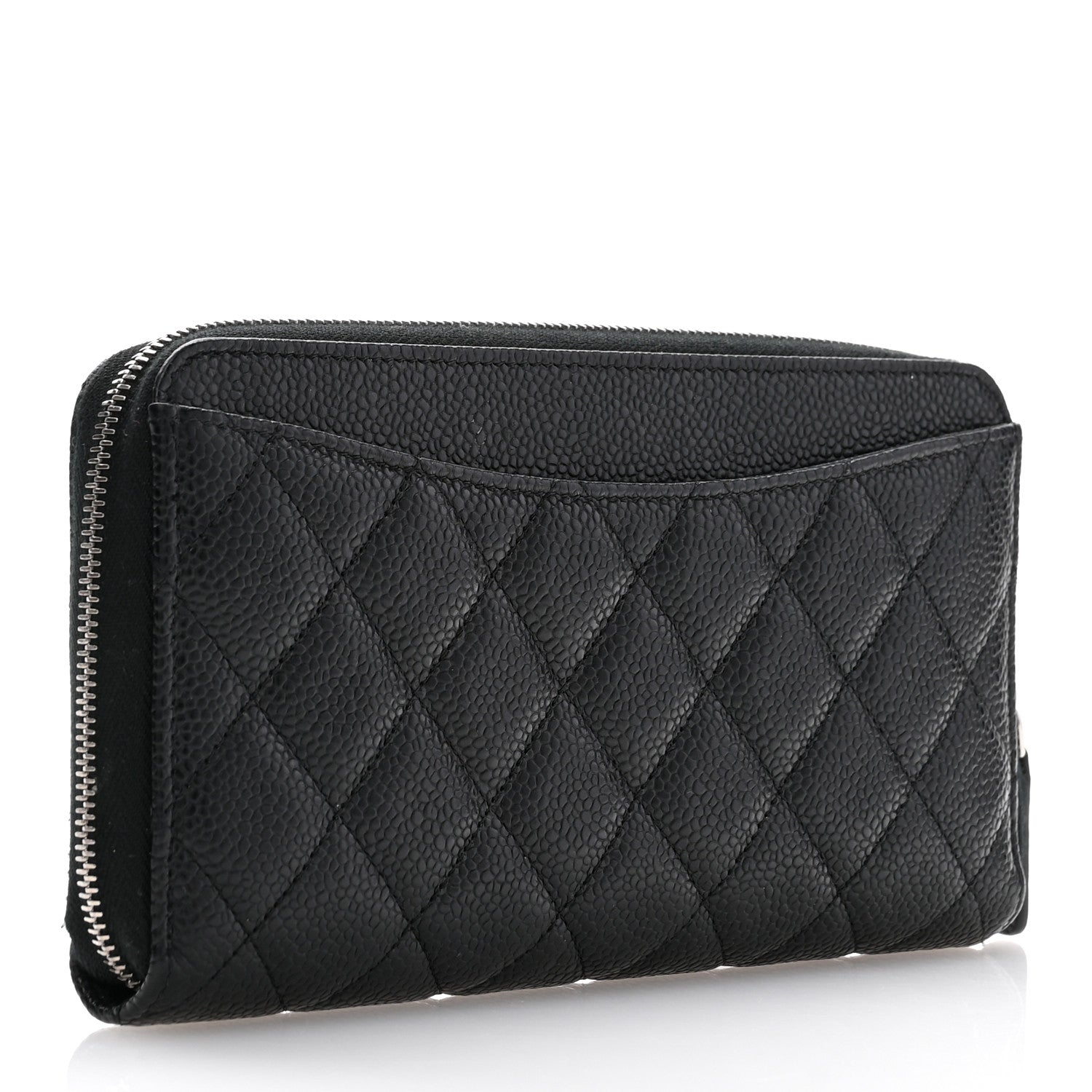 Chanel Caviar Quilted Large Gusset Zip Around Wallet Black 3 of 9