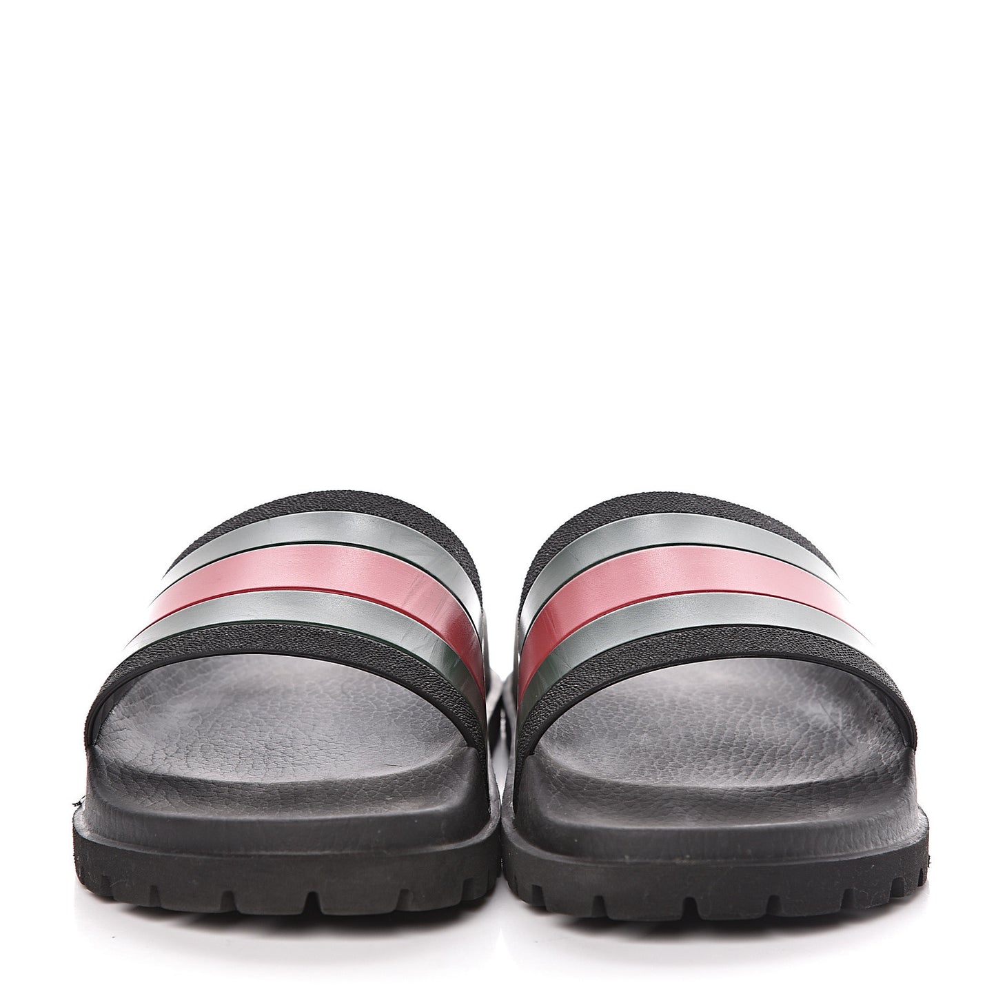Rubber Web Mens Lug Sole Slide Sandals 10 Black Green Red