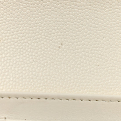 Chanel Caviar Quilted Large Gusset Flap Wallet White 12 of 13
