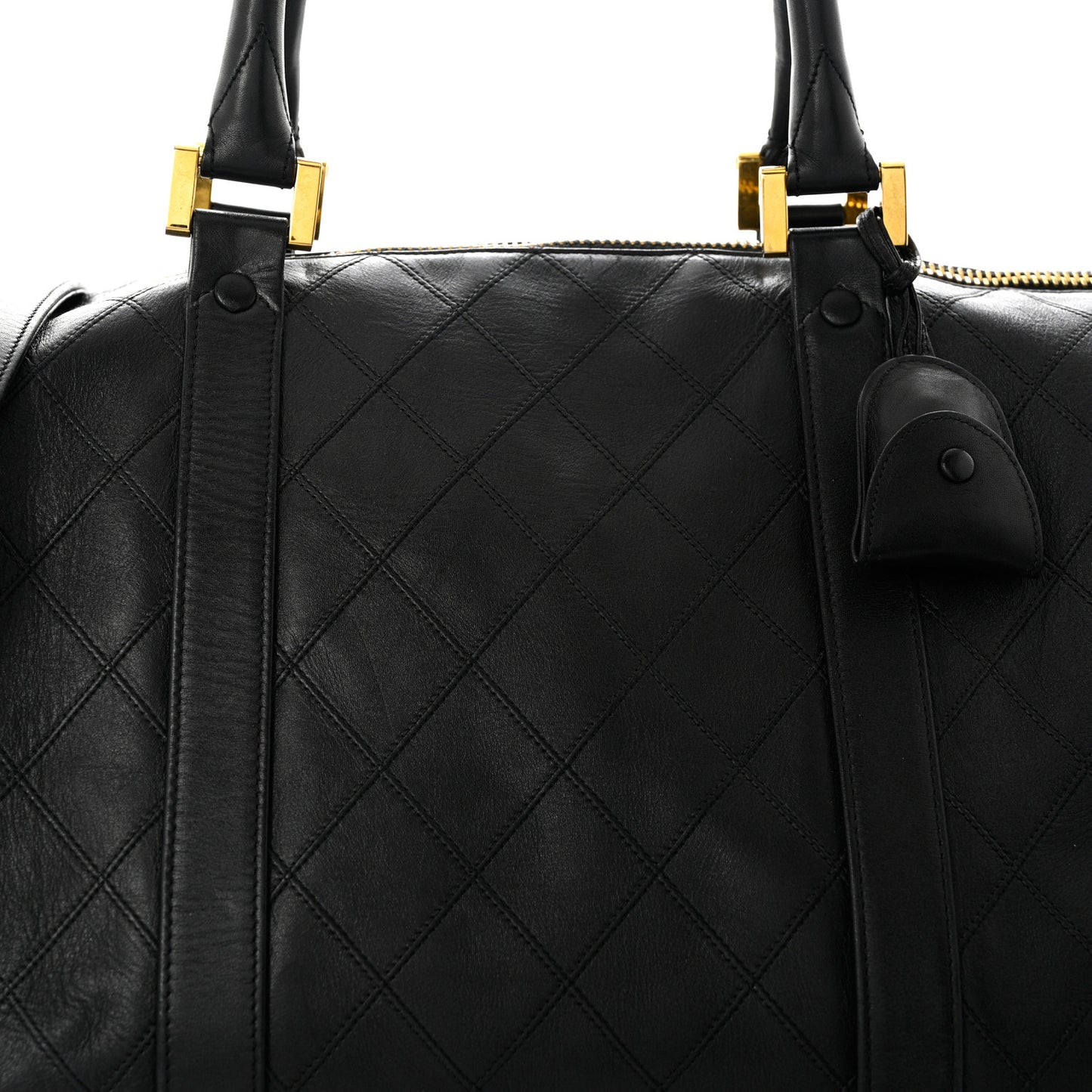 Calfskin Stitched Duffel Bag Black