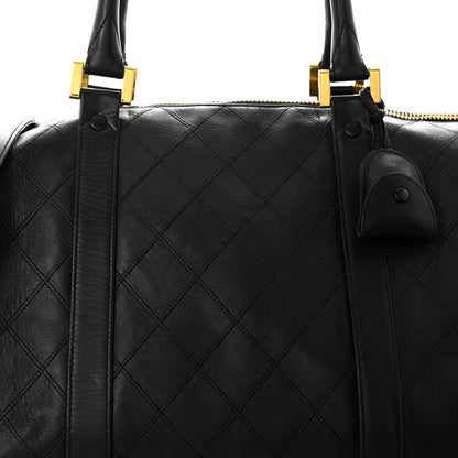 Chanel Calfskin Stitched Duffel Bag Black 7 of 12