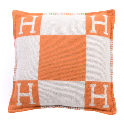 Hermes Wool Cashmere Avalon Pillow PM Ecru Potiron 1 of 3