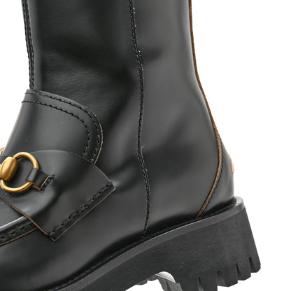 Gucci Cordovan Lux Womens Harald Horsebit 25mm Platform Boots 36 Black 10 of 12