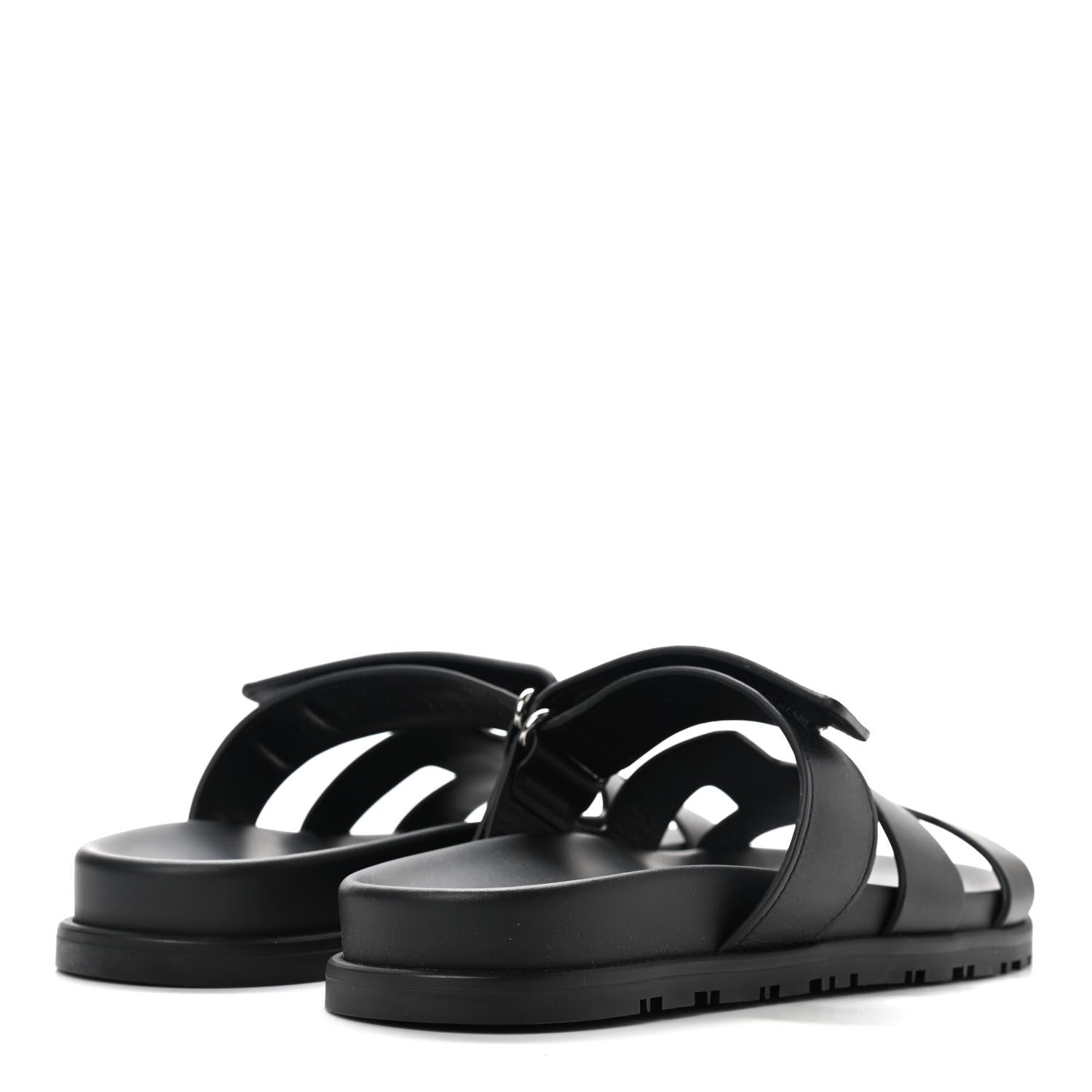 Hermes Calfskin Womens Chypre Sandals 38 Black 4 of 8