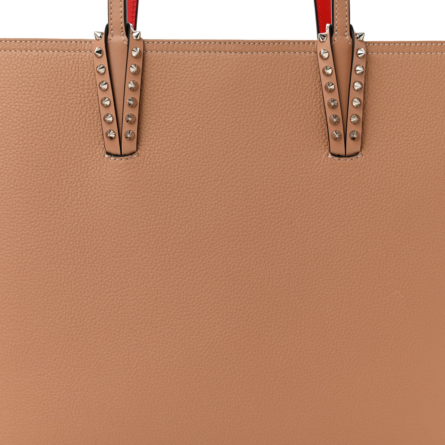 Christian Louboutin Calfskin Empire Spikes Small East West Cabata Tote Nude 9 of 11