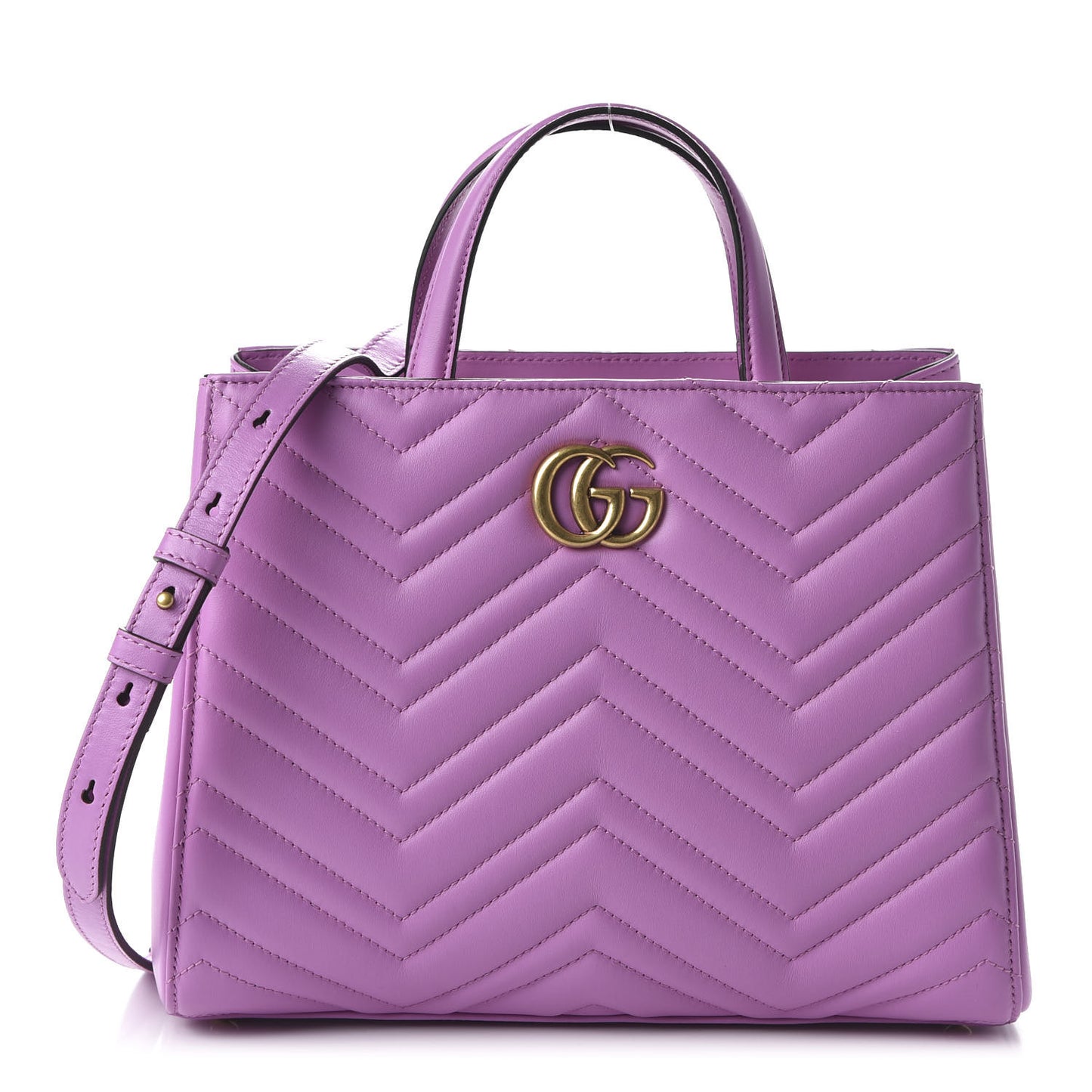 Calfskin Matelasse Small GG Marmont Tote Candy Mousse
