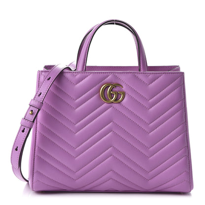 Gucci Calfskin Matelasse Small GG Marmont Tote Candy Mousse 2 of 20