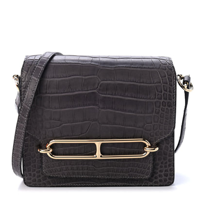 Hermes Matte Alligator Mini Sac Roulis Graphite 1 of 4