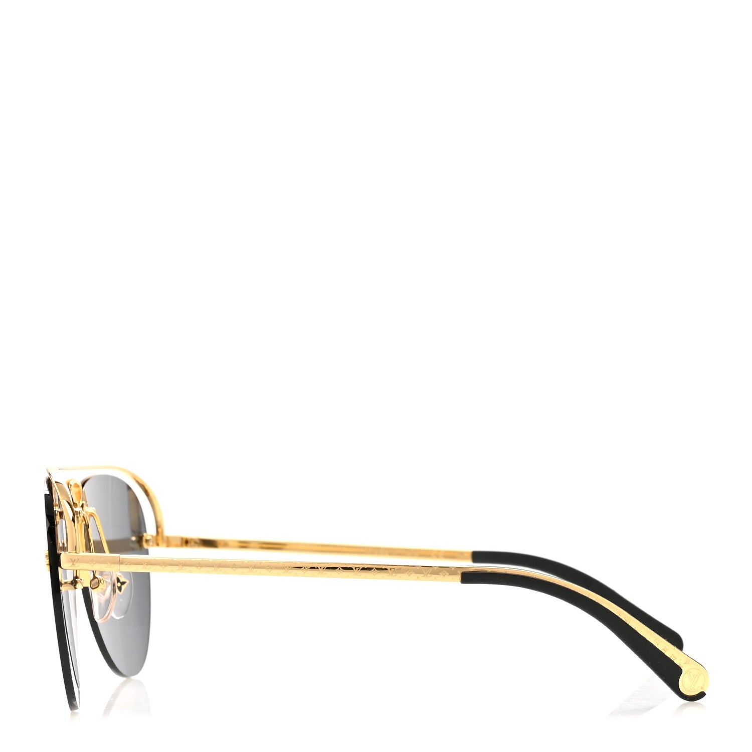Louis Vuitton Metal Monogram Grease Sunglasses Z1172W Gold 3 of 7