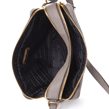 Prada Vitello Daino Medium Double Zip Shoulder Bag Argilla 5 of 10