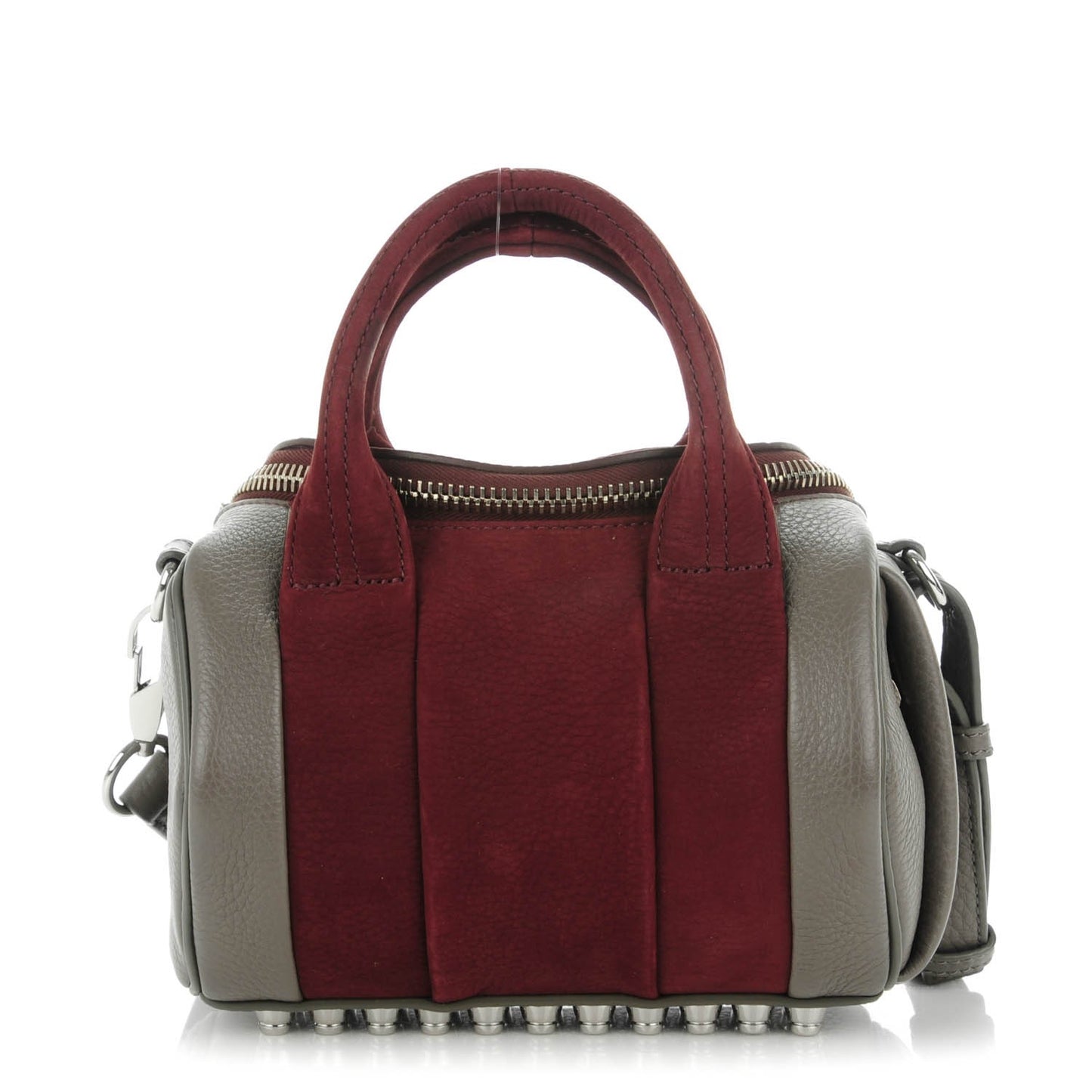 Nubuck Soft Pebbled Calfskin Mini Rockie Beet Stone Rhodium Hardware