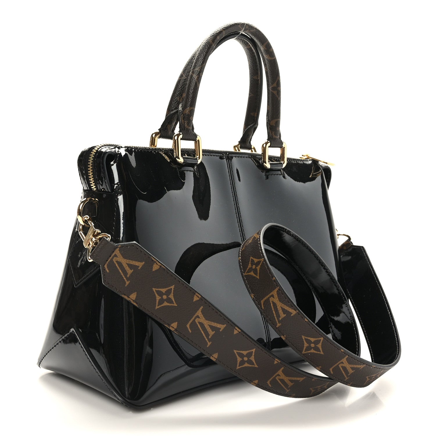 Louis Vuitton Patent Calfskin Miroir Tote Black 3 of 8
