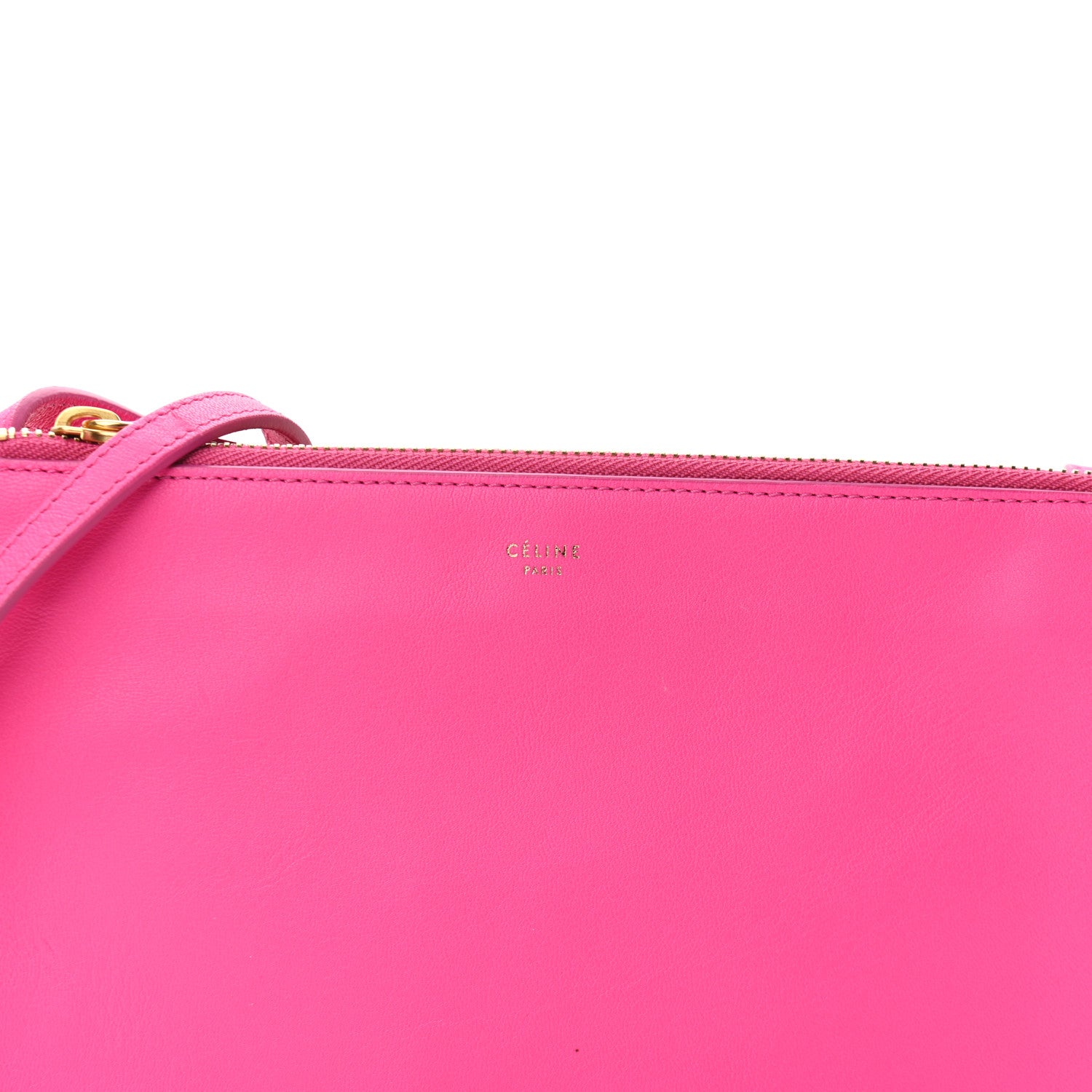 Celine Lambskin Small Trio Crossbody Bag Fluo Fuchsia 9 of 11