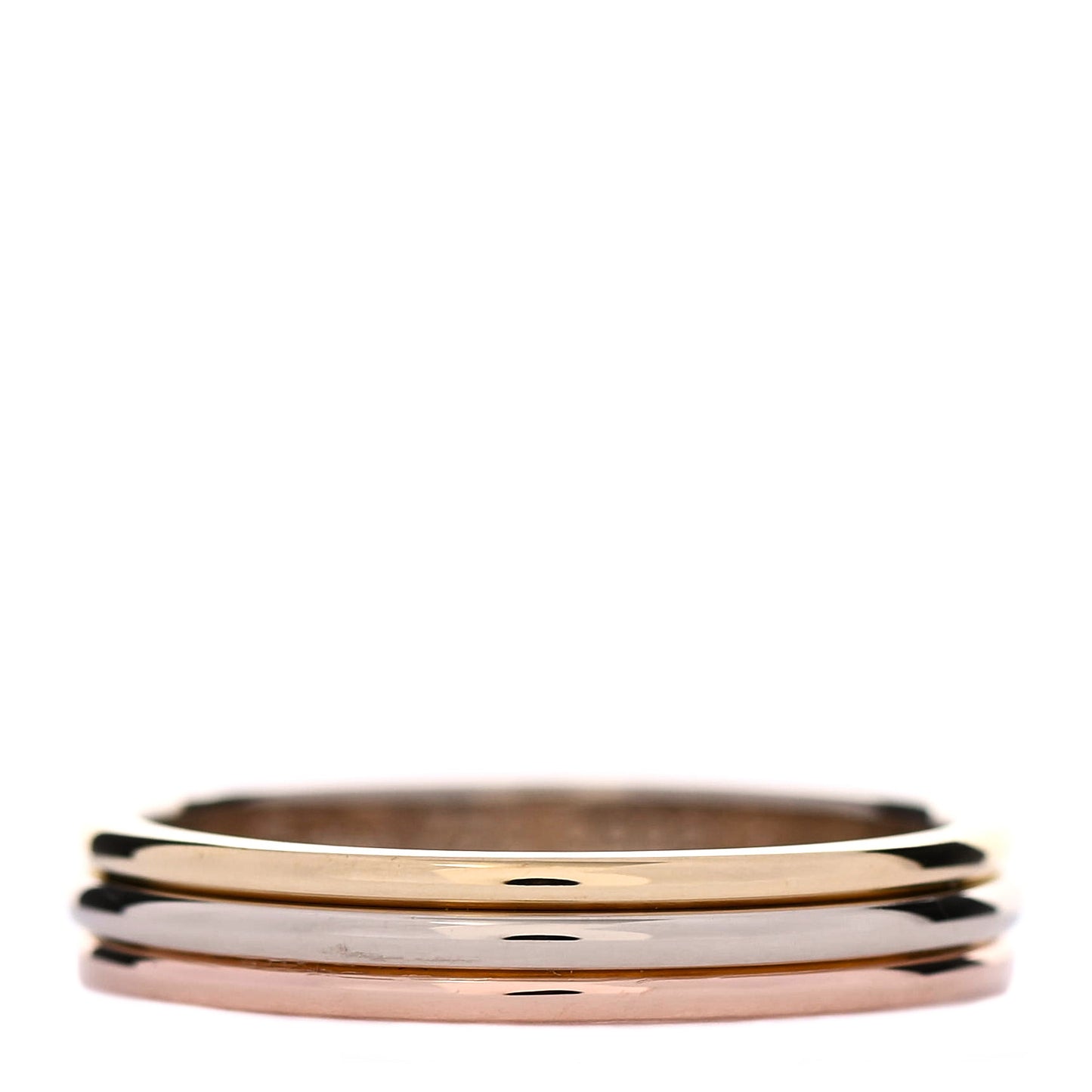 18K Pink White Yellow Gold 3.8mm Trinity Wedding Band Ring 59 8.75