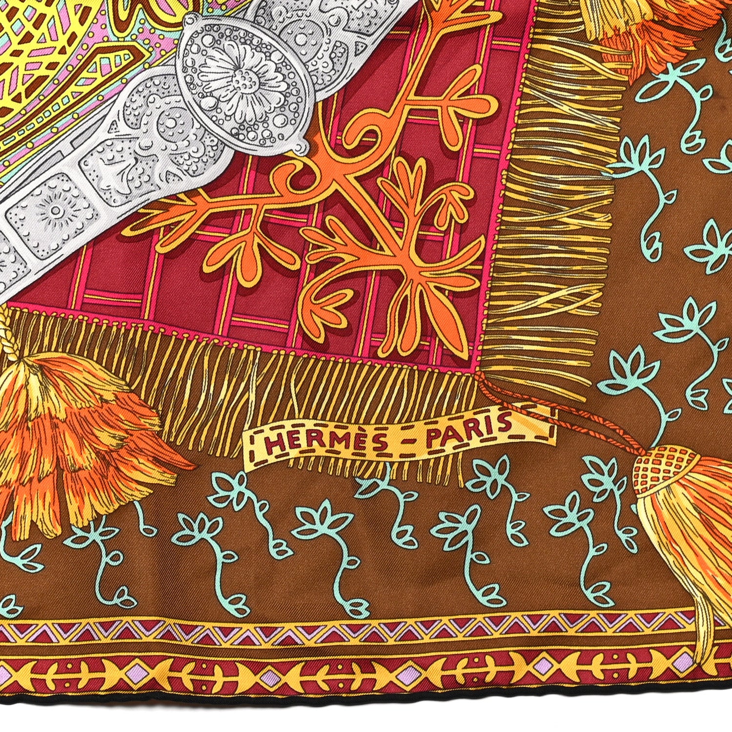 Hermes Silk Cavaliers du Caucase Scarf 90 Tabac Orange Multicolor 3 of 6
