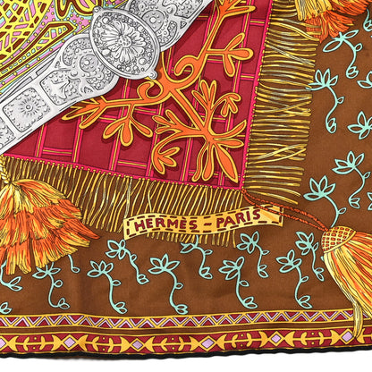 Hermes Silk Cavaliers du Caucase Scarf 90 Tabac Orange Multicolor 3 of 6