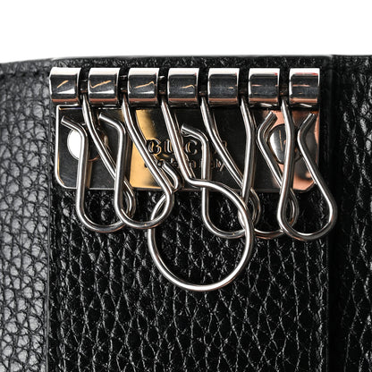 Gucci Pebbled Calfskin Dorian 6 Key Holder Case Black 7 of 8