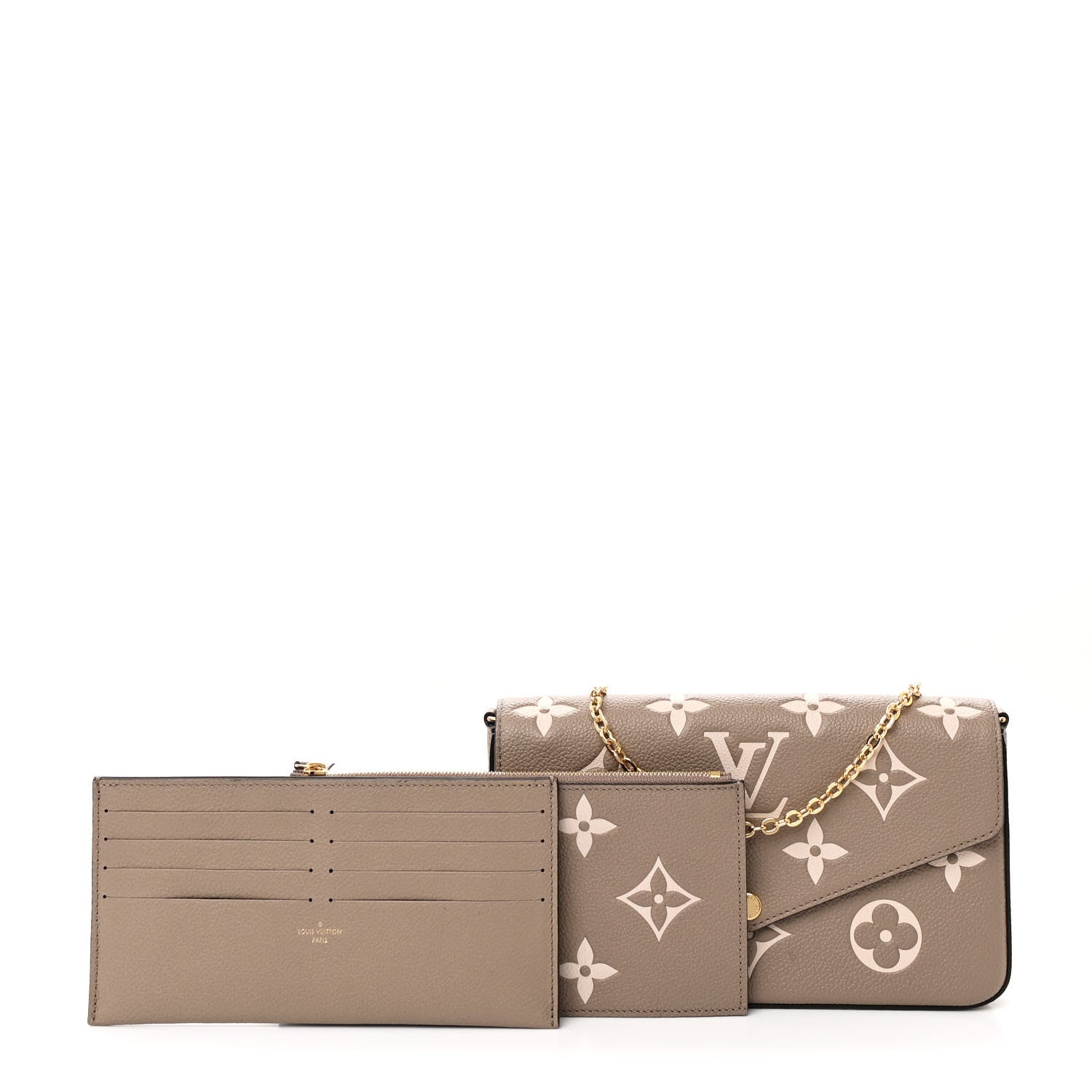 Louis Vuitton Empreinte Monogram Giant Felicie Pochette Tourterelle Creme 3 of 12