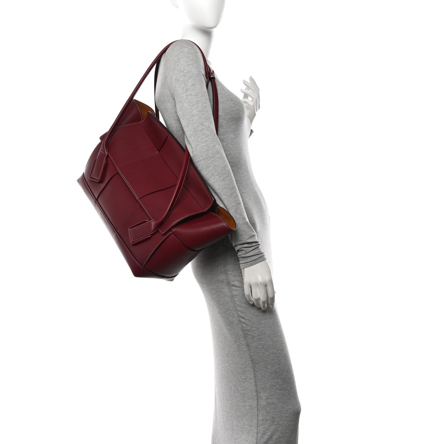 Bottega Veneta French Calfskin Maxi Intrecciato Large Arco Bordeaux 2 of 13