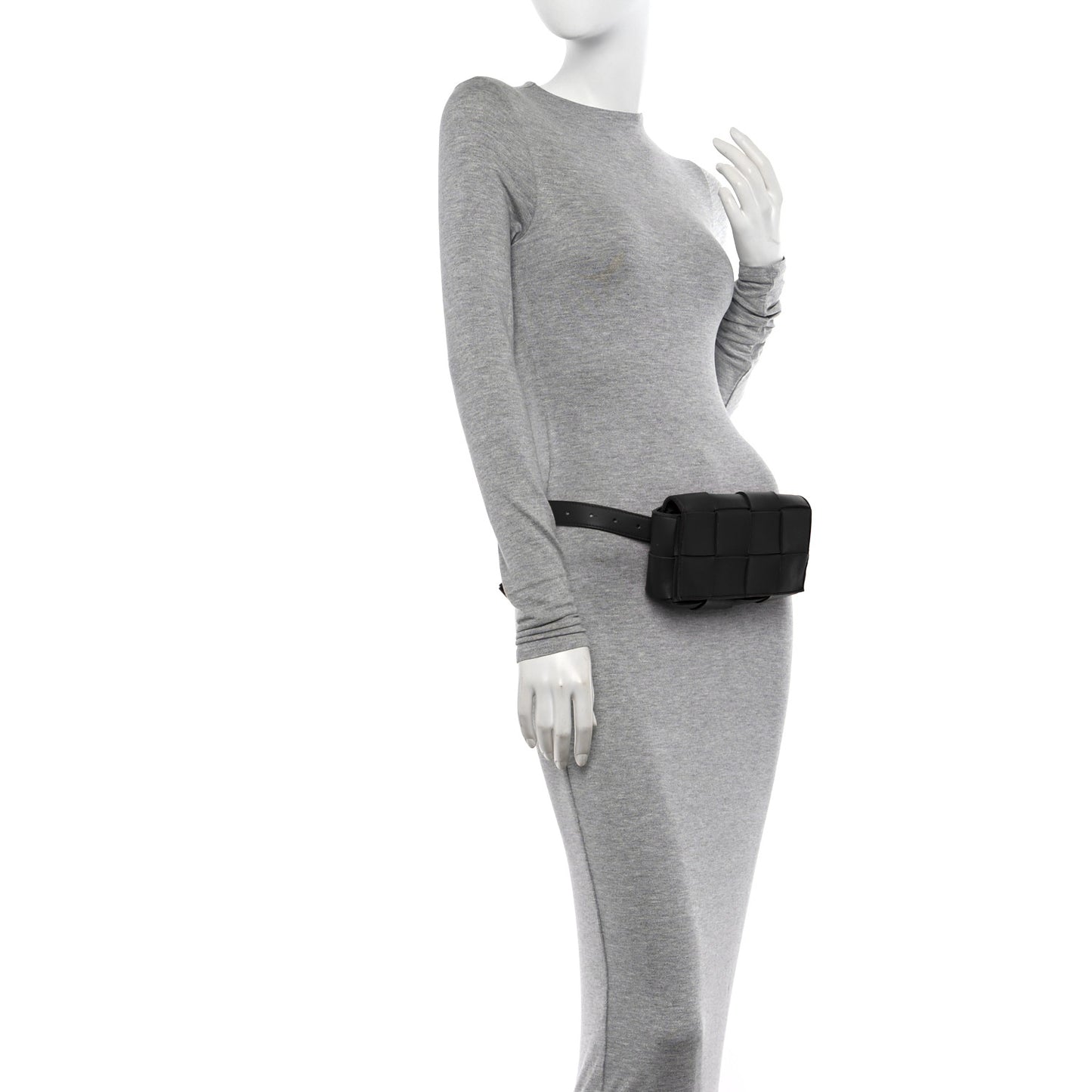 Nappa Maxi Intreccio The Belt Cassette Bag Black