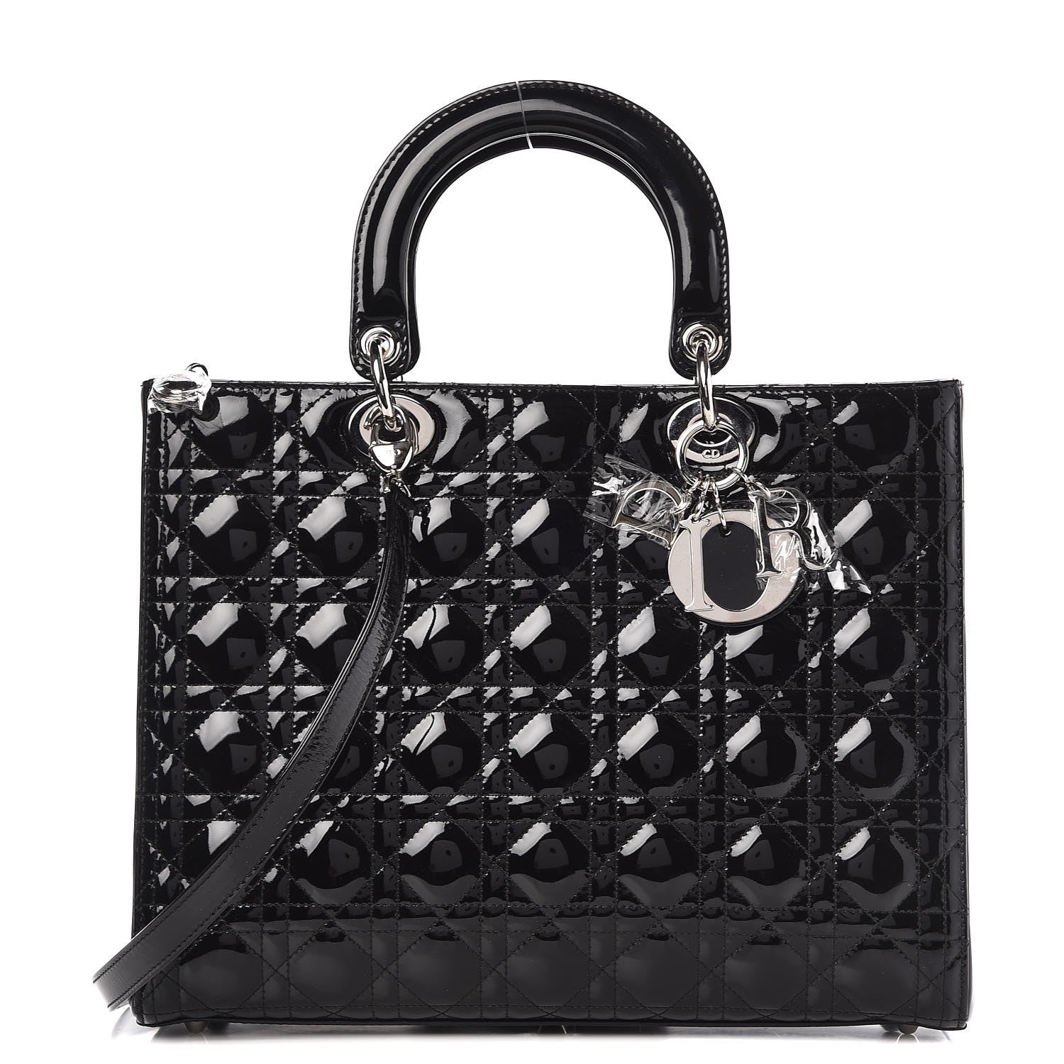 Christian Dior Patent Cannage Large Lady Dior Black 1 of 9