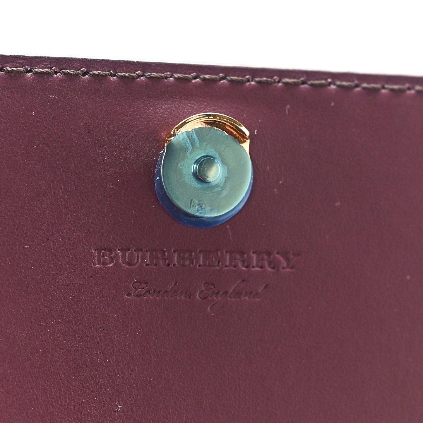 Grained Calfskin House Check Tartan Mix Hampshire Wallet On Chain Burgundy