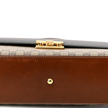 Gucci GG Supreme Monogram Calfskin Medium Padlock Top Handle Bag Beige Black Cuir 10 of 11