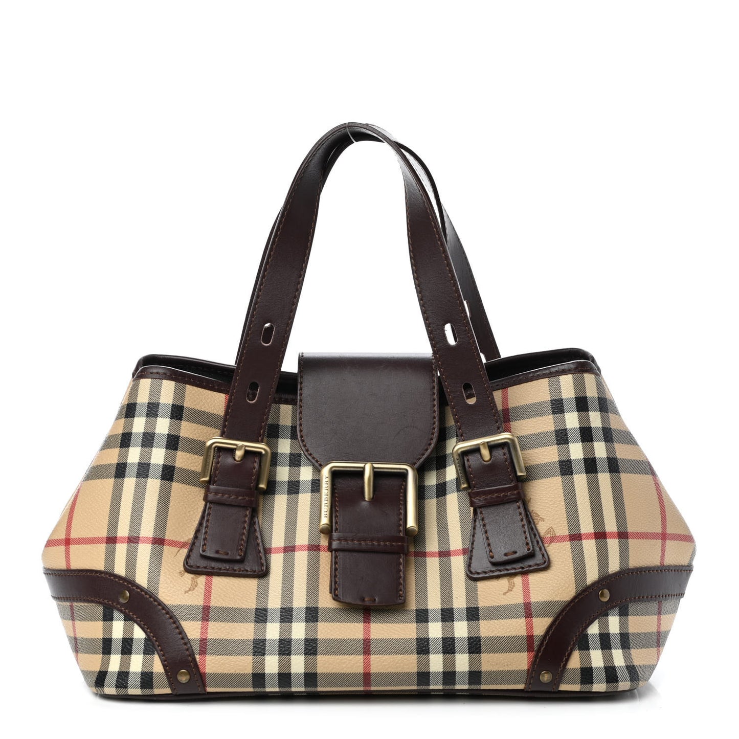 Haymarket Check Buckle Satchel Chocolate