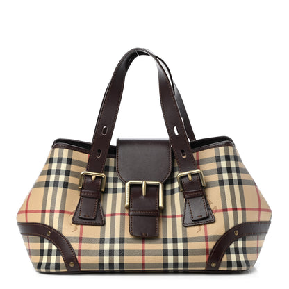 Burberry Haymarket Check Buckle Satchel Chocolate 1 of 9