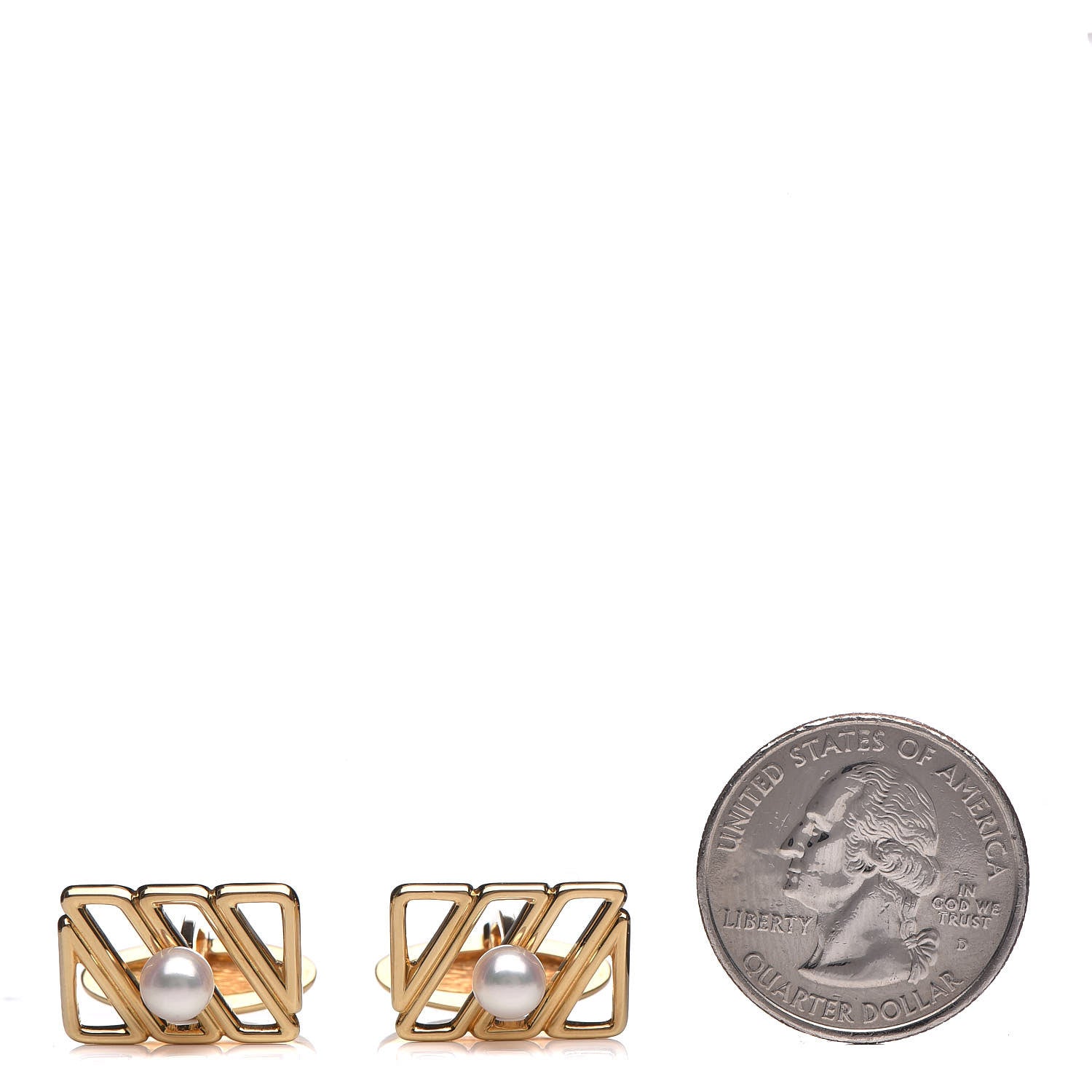 Mikimoto 18K Yellow Gold Akoya Pearl Cufflinks 2 of 4
