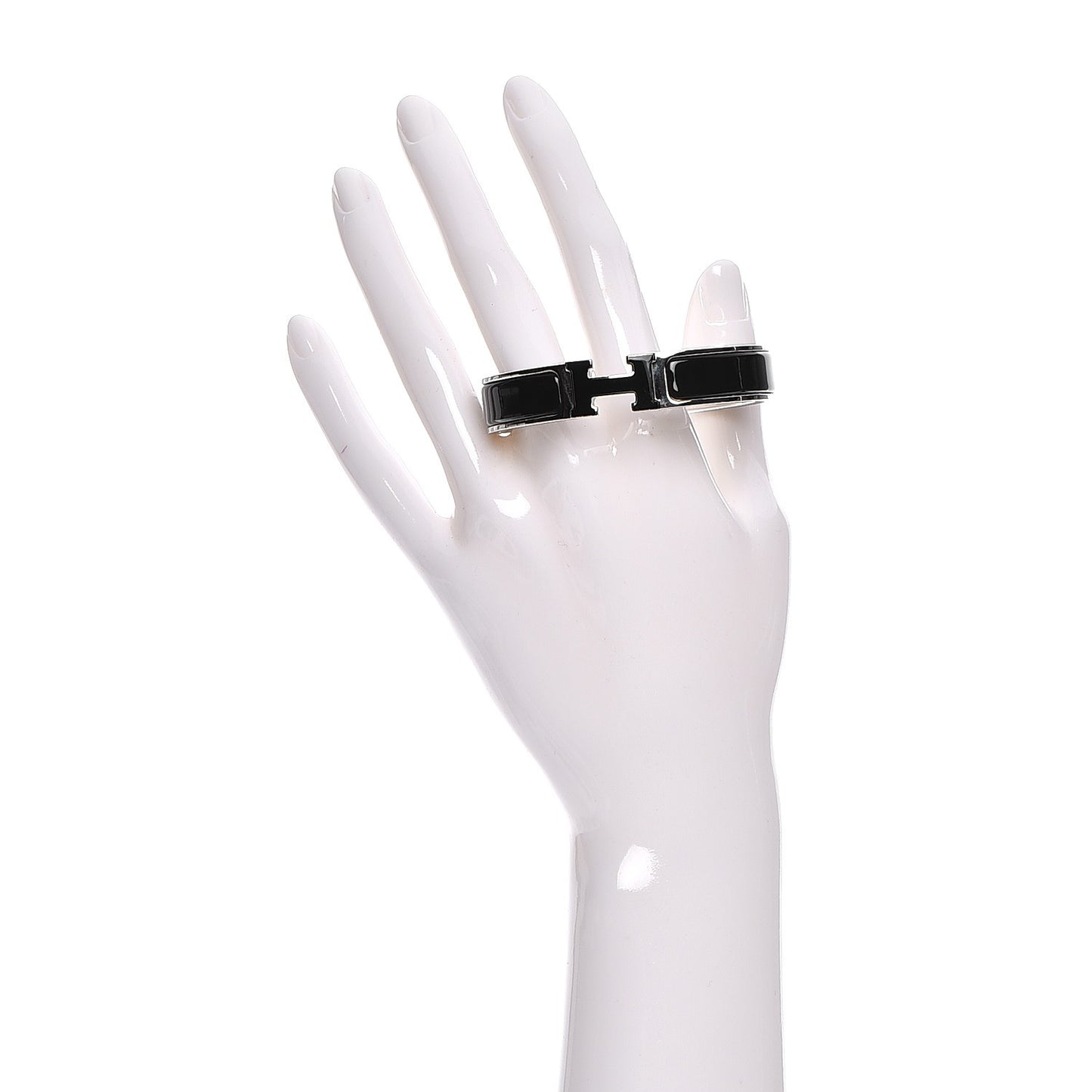 Enamel Narrow Clic Clac H Bracelet PM Black