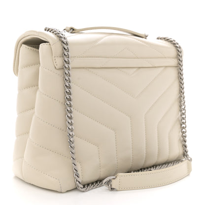 Saint Laurent Calfskin Y Quilted Monogram Small Loulou Chain Satchel Crema Soft 3 of 12
