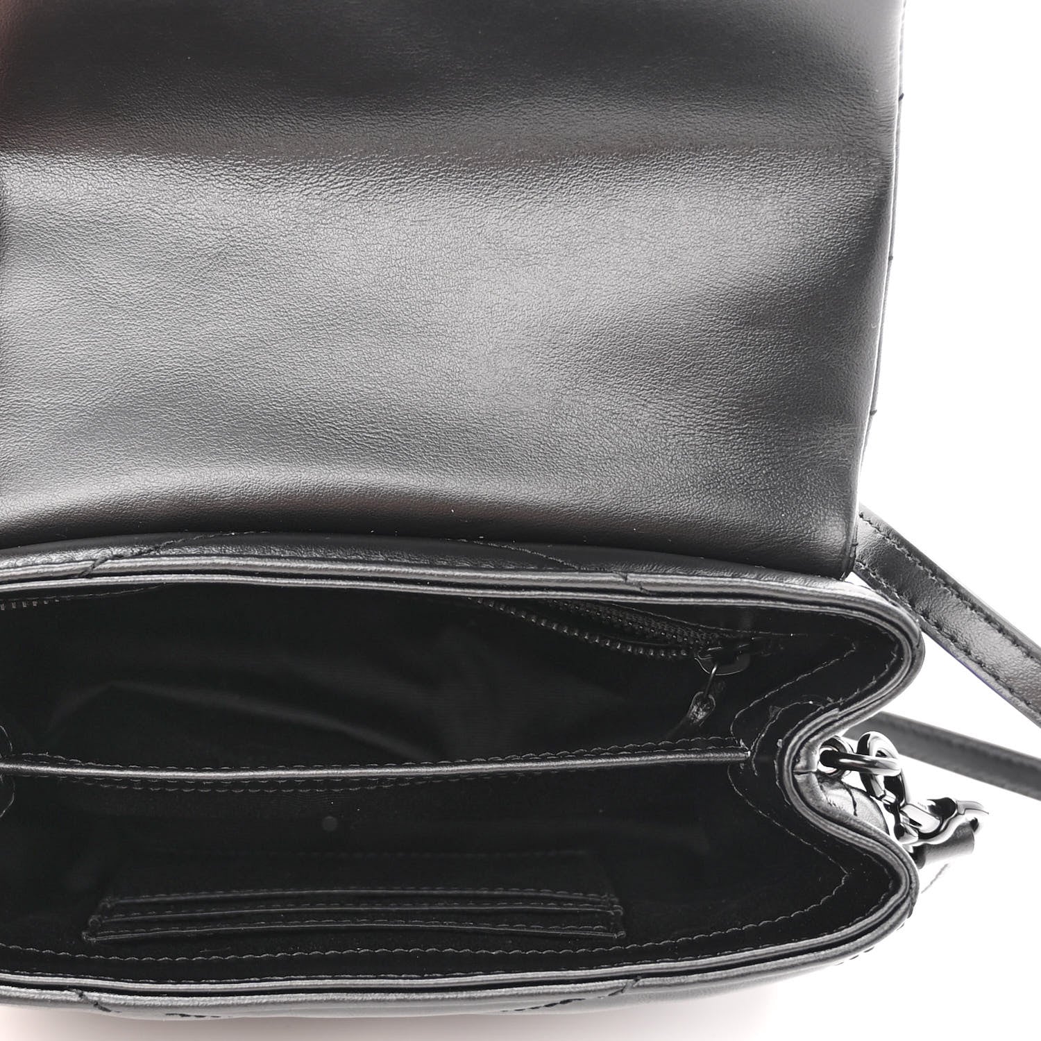 Saint Laurent Calfskin Y Quilted Monogram Monochrome Toy Loulou Crossbody Bag Black 4 of 9