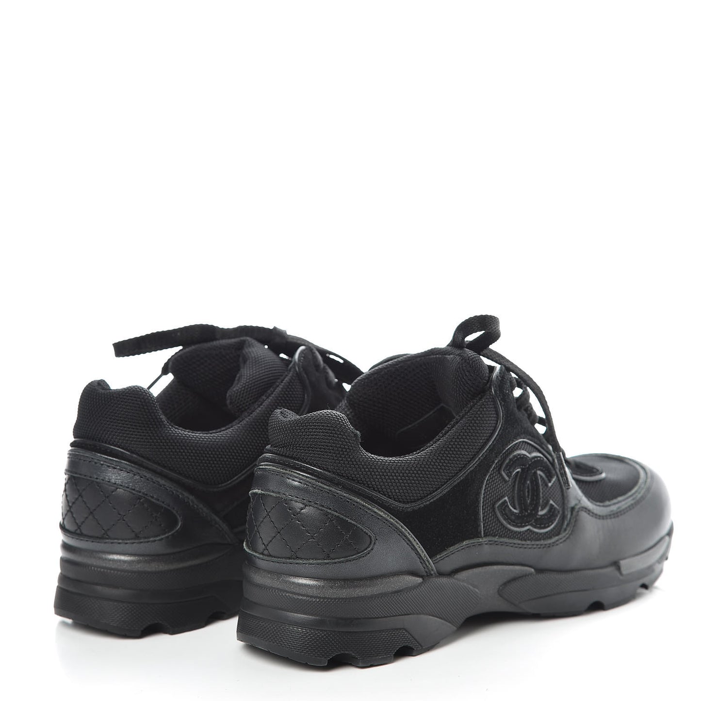 Toile Suede Calfskin CC Sneakers 35 Black