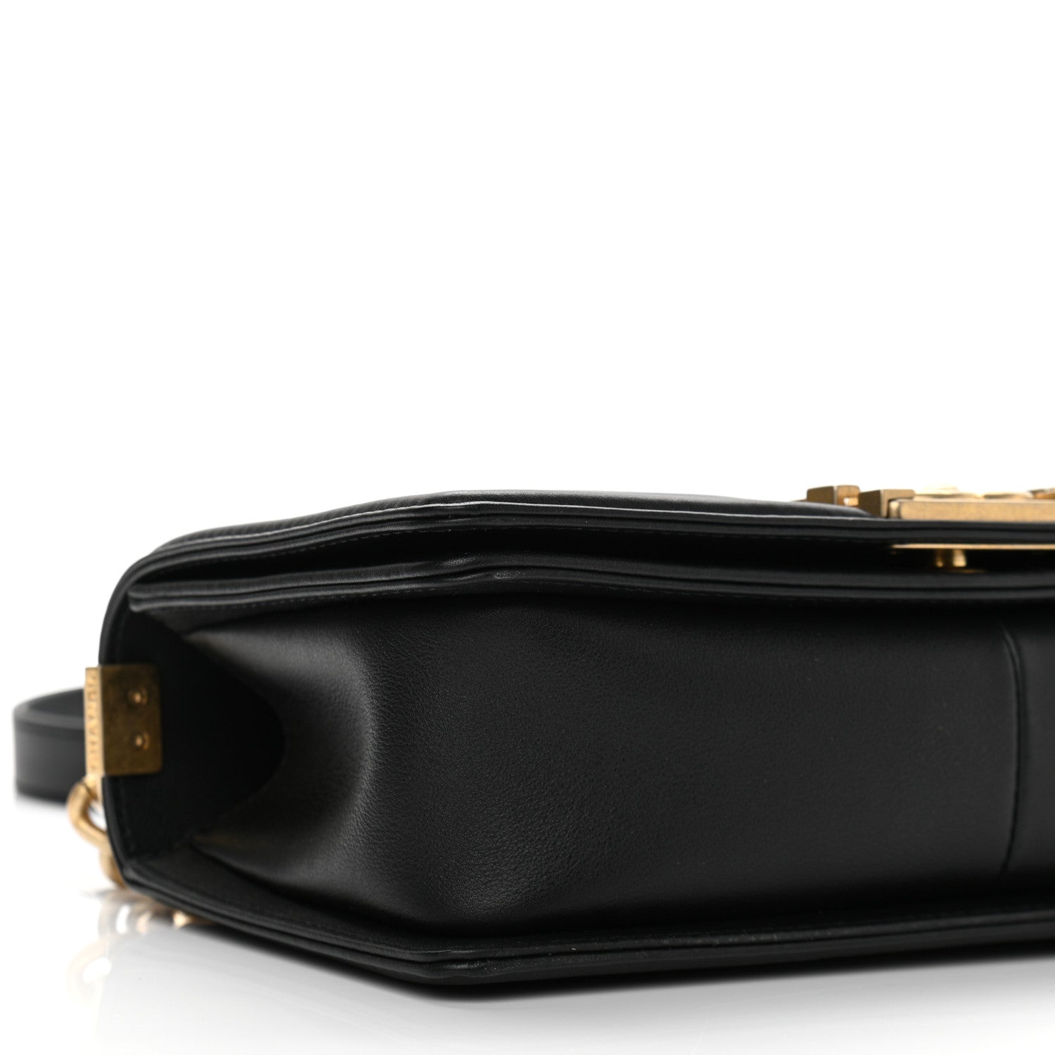 Chanel Calfskin Strass Studded Medium Boy Flap Black Gold 9 of 10