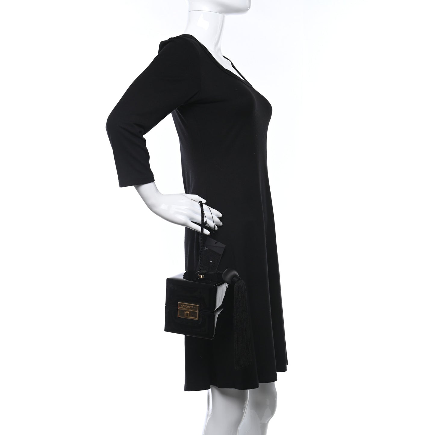 Patent Jerry Cube Box Clutch Black