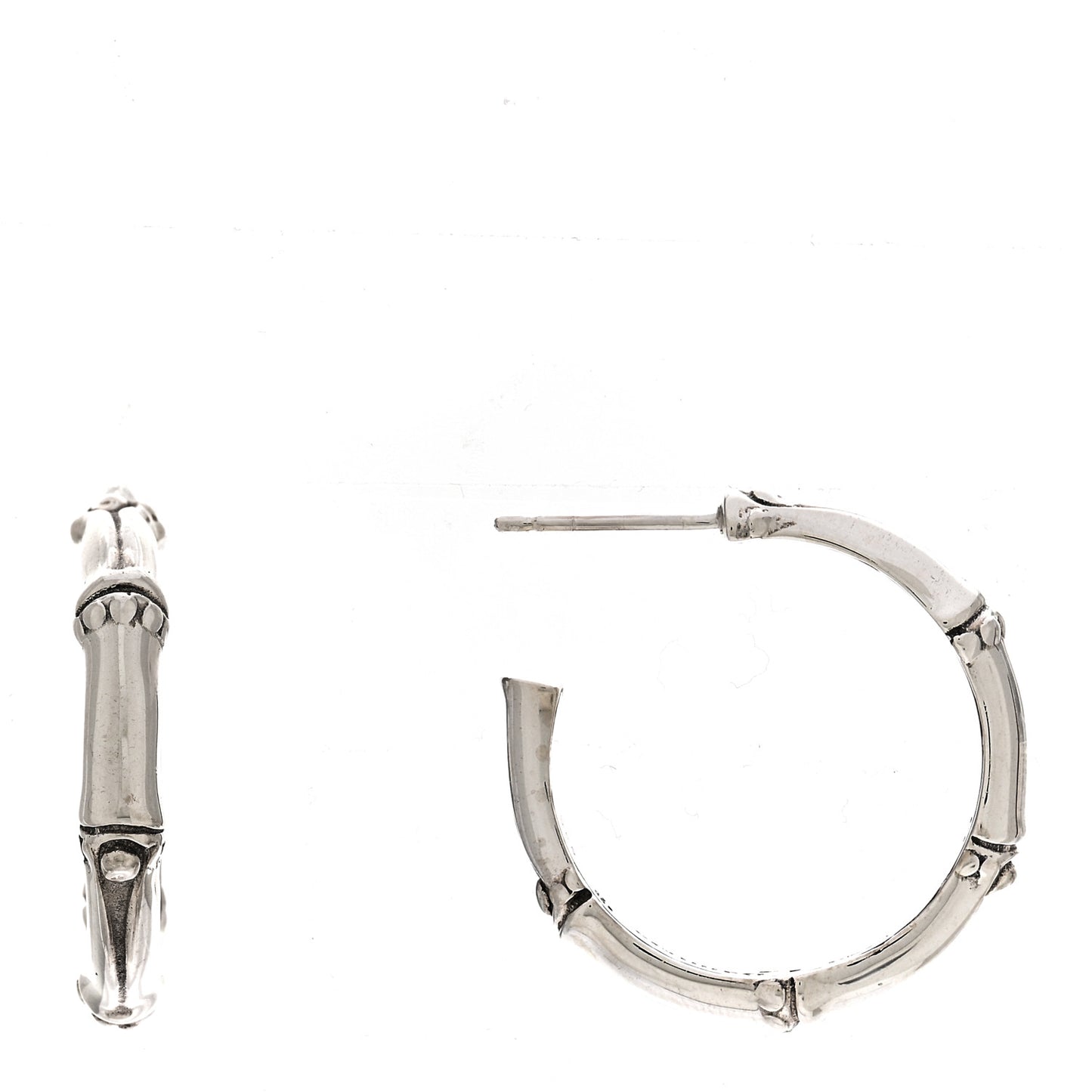 Sterling Silver Small Bamboo Hoop Earrings