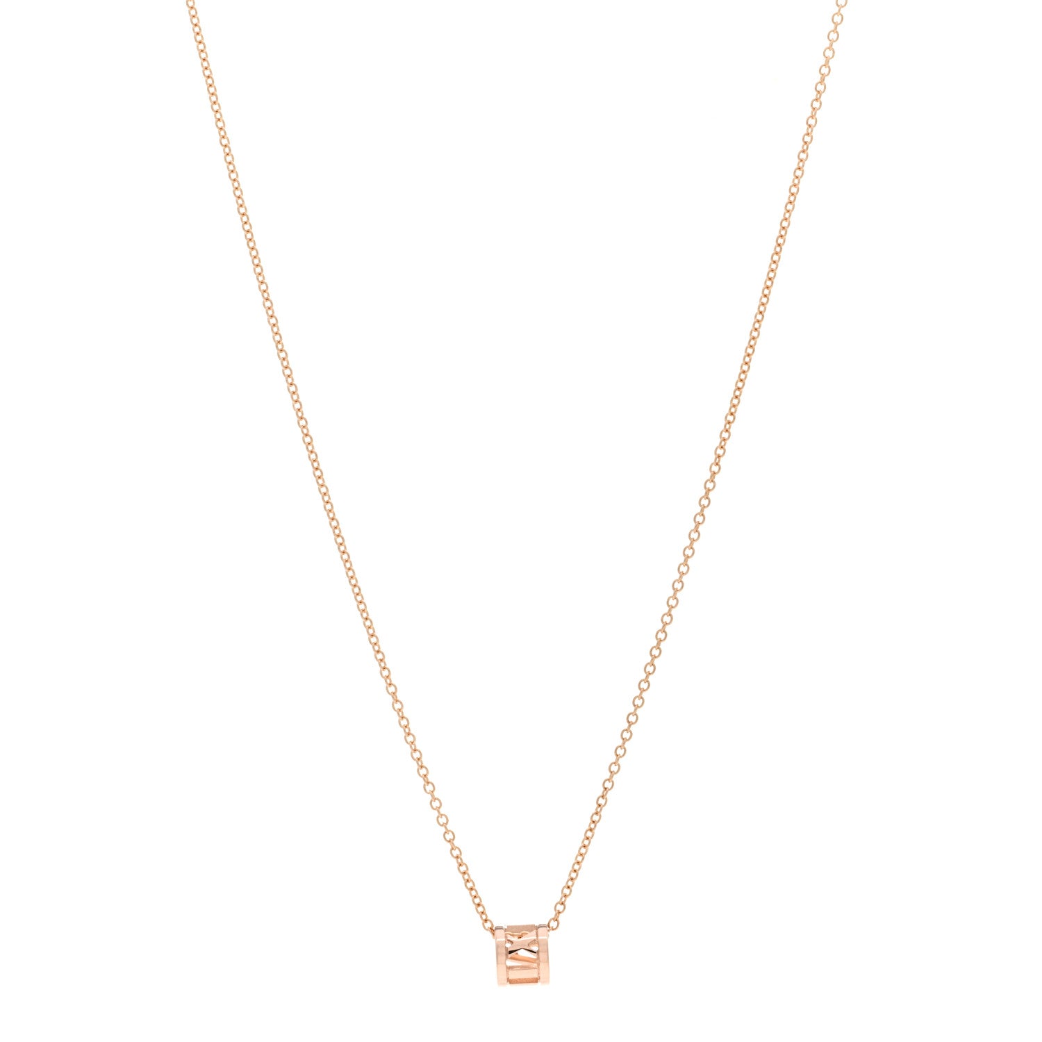 Tiffany 18K Rose Gold Atlas Open Pendant Necklace 2 of 5