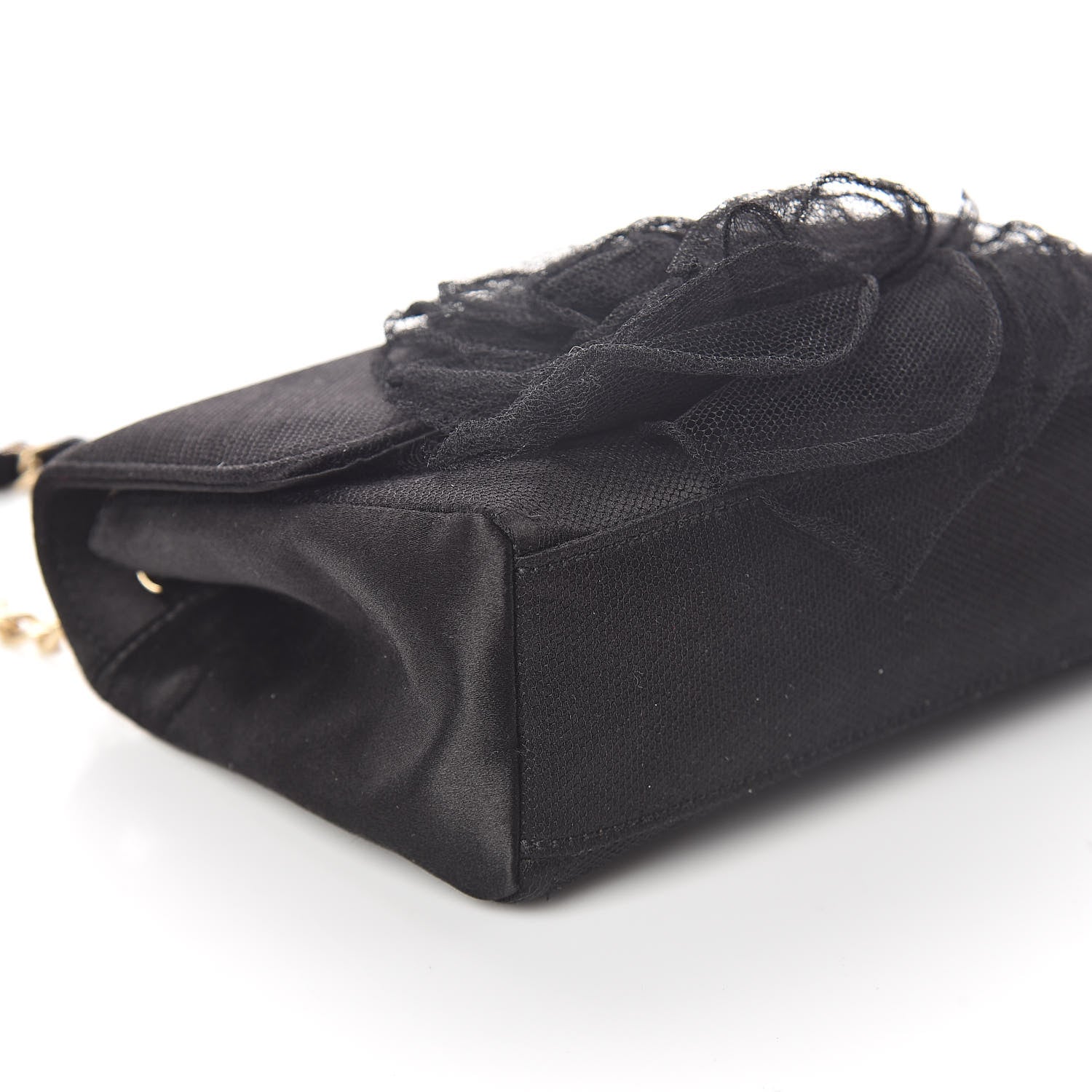 Chanel Satin Mesh Camellia Flap Black 8 of 10
