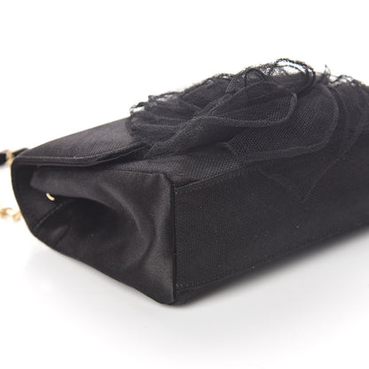 Chanel Satin Mesh Camellia Flap Black 8 of 10