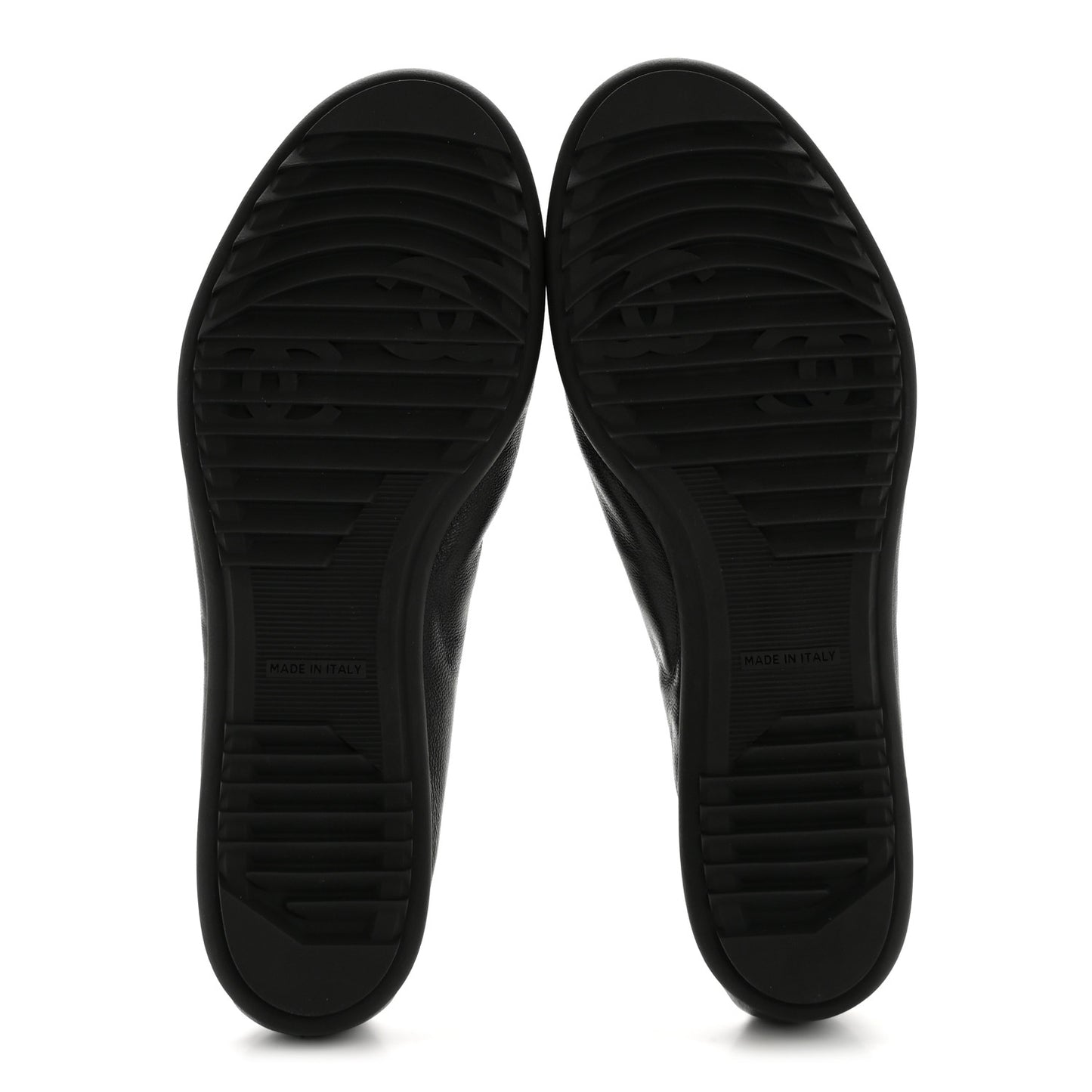 Lambskin Cap Toe CC Mary Jane Flats 38 Black