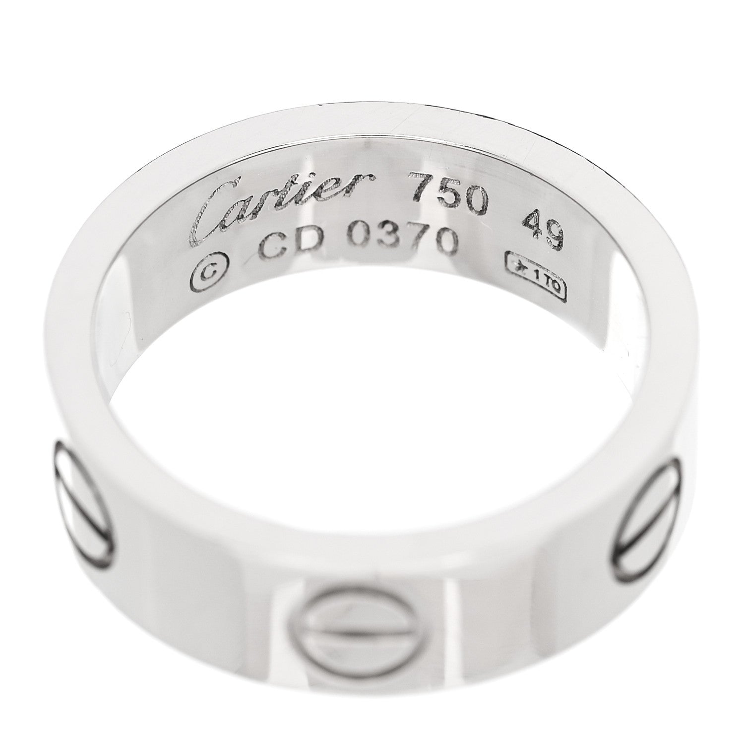 Cartier 18K White Gold 5.5mm LOVE Ring 49 5 4 of 4