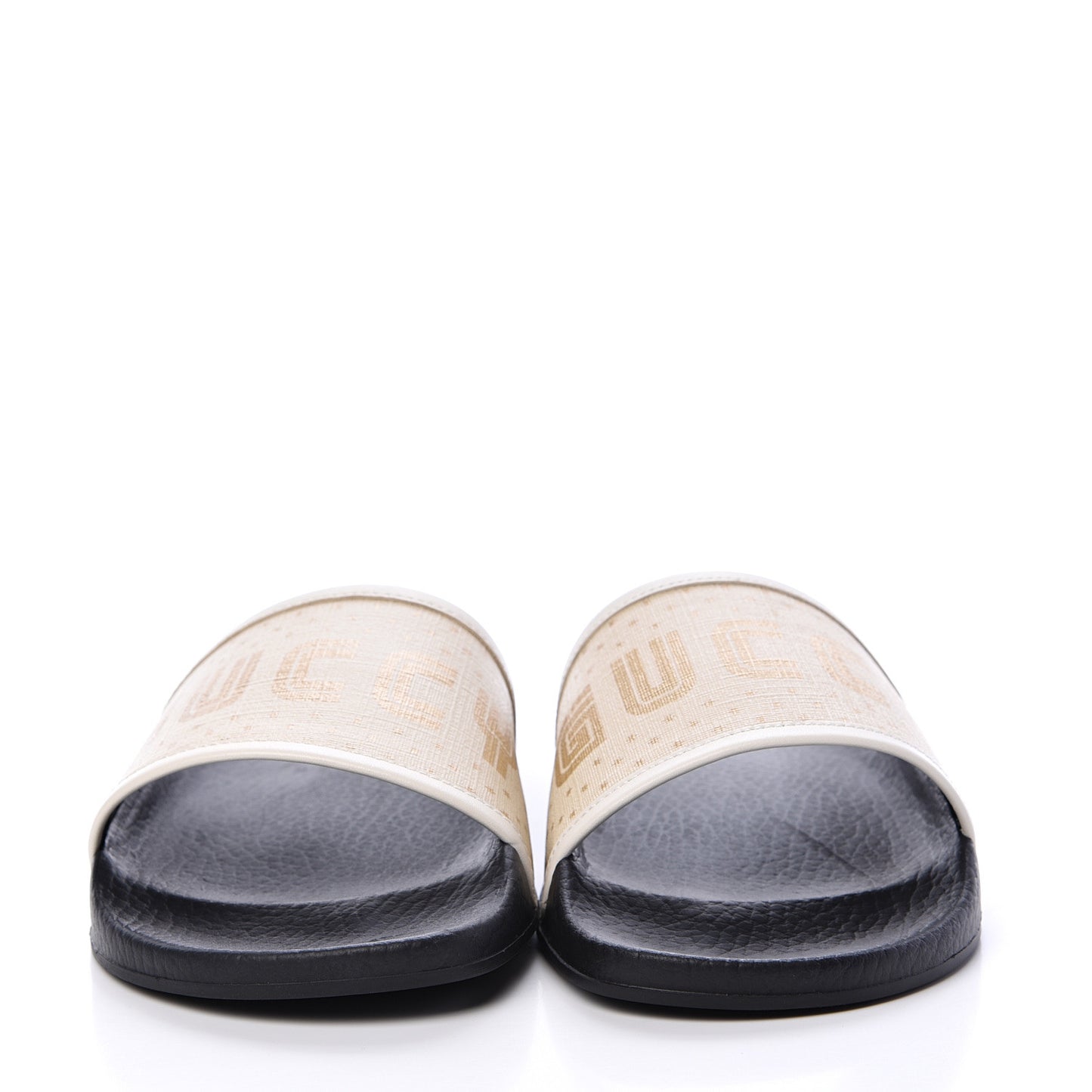 X SEGA Supreme Canvas GUCCY Stars Womens Slide Sandals 38 Mystic White Gold