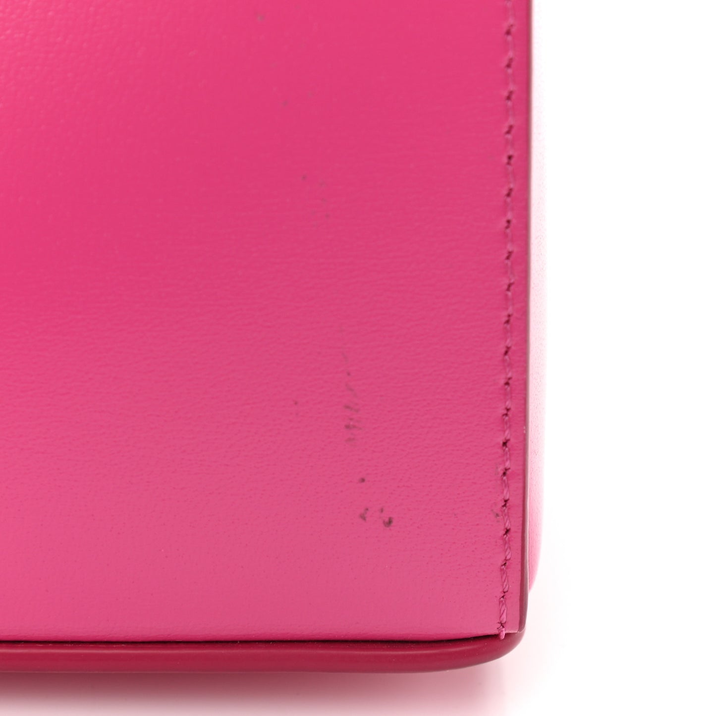 Box Calfskin Mini Cut Out Shoulder Bag Neon Pink