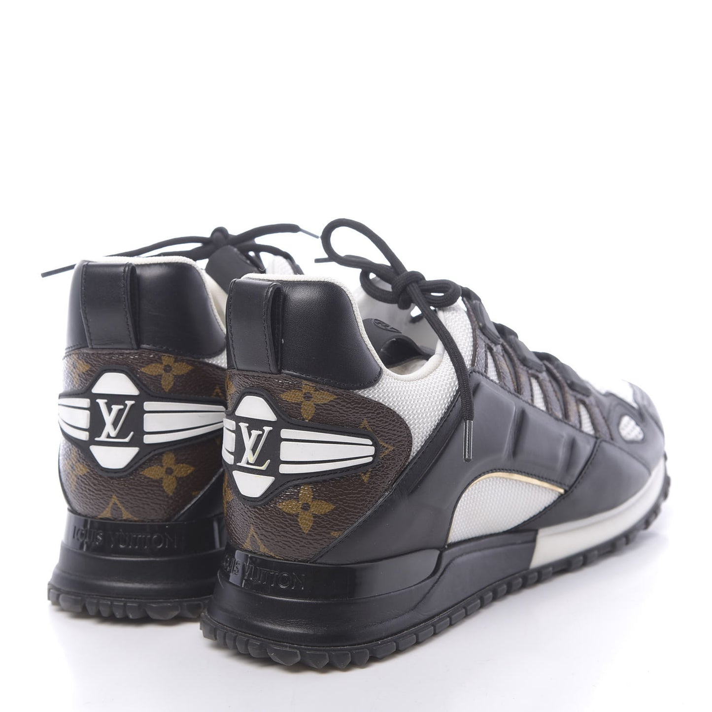 Calfskin Monogram Run Away Sneakers 39 Black